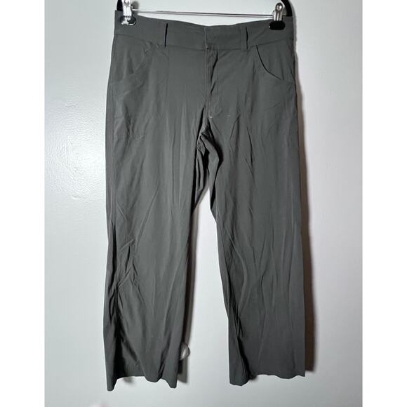 Lucy Women’s M Short Yoga Travel Pants Gray Stretch Straight Leg - Picture 1 of 10